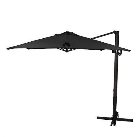 California Umbrella 8.5' Bronze Aluminum Cantilever Patio Umbrella, Sunbrella Black 194061337875